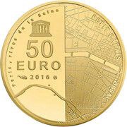 50 Euros Orsay and Petit palais, gold, France, 2016 reverse image