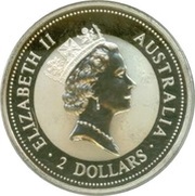 2 Dollars - Elizabeth II 3rd Portrait - Australian Kookaburra - Sovereign of Queen Victoria obverse image