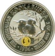 2 Dollars - Elizabeth II 3rd Portrait - Australian Kookaburra - Sovereign of Queen Victoria, Australia, 1994 reverse image