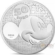 50 Euros Mickey Mouse; Through the Ages, France, 2016 reverse image