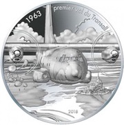 50 Euros Transall, silver, France, 2018 reverse image