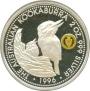 2 Dollars - Elizabeth II 3rd Portrait - Australian Kookaburra - Spade Guinea, Australia, 1996 reverse image