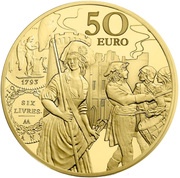 50 Euros Ecu de 6 Livres, France, 2018 reverse image