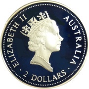 2 Dollars - Elizabeth II 3rd Portrait - Australian Kookaburra obverse image
