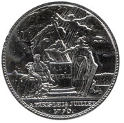 50 Euros - Coin of History 14th of July, France, 2019 reverse image