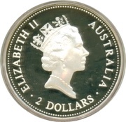 2 Dollars - Elizabeth II 3rd Portrait - Australian Kookaburra obverse image