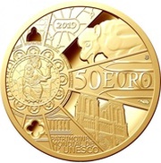 50 Euros Reconstruction Notre-Dame-de-Paris, France, 2019 reverse image