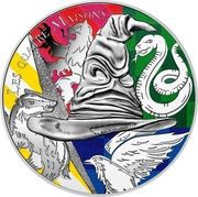50 Euros Mascots of the Four Houses of Hogwarts, France, 2021 reverse image