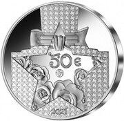 50 Euros Dior, silver, France, 2021 reverse image