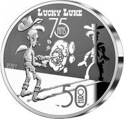 50 Euros Lucky Luke, The Daltons, France, 2021 reverse image