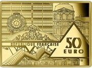 50 Euros La Persistance de la mémoire - Dali, gold obverse image