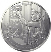 50 Euros Coronation of Napoleon, silver, France, 2021 reverse image