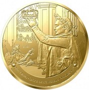 50 Euros Coronation of Napoleon, gold, France, 2021 reverse image