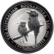 2 Dollars - Elizabeth II 4th Portrait - Australian Kookaburra, Australia, 1999-2000 reverse image