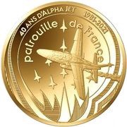 50 Euros Patrouille de France, gold, France, 2021 reverse image