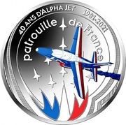50 Euros Patrouille de France, silver, France, 2021 reverse image