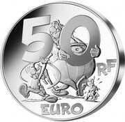 50 Euros Astérix, silver obverse image