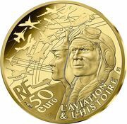 50 Euros Rafale, gold obverse image