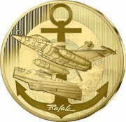 50 Euros Rafale, gold, France, 2022 reverse image