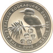 2 Dollars - Elizabeth II 4th Portrait - Australian Kookaburra, Australia, 2000 reverse image