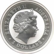 2 Dollars - Elizabeth II 4th Portrait - Australian Kookaburra - Byzantine Bronze coin obverse image