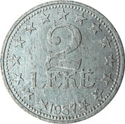 2 Lekë, Albania, 1947-1957 reverse image