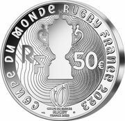 50 Euros Rugby World Cup France 2023, silver obverse image