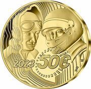 50 Euros 24 Hours of Le Mans, gold, France, 2023 reverse image