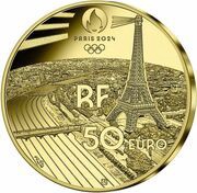 50 Euros JO 2024 Paris - Eiffel Tower obverse image