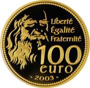 100 Euros Mona Lisa, France, 2003 reverse image