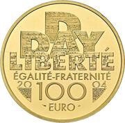 100 Euros Normandy Invasion, France, 2004 reverse image