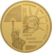 100 Euros Frédéric Auguste Bartholdi, France, 2004 reverse image