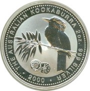 2 Dollars - Elizabeth II 4th Portrait - Australian Kookaburra - Roman Silver Antoninianus, Australia, 2000 reverse image