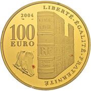 100 Euros Crowning Napoleon I, France, 2004 reverse image