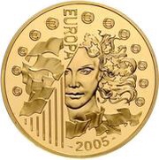 100 Euros Flag of Europe, France, 2005 reverse image