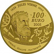 100 Euros "Around The World In 80 Days", France, 2005 reverse image