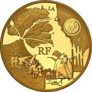 100 Euros De la terre à la Lune obverse image