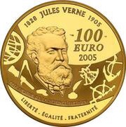 100 Euros De la terre à la Lune, France, 2005 reverse image
