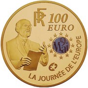 100 Euros Journée de l'Europe obverse image