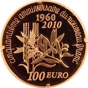 100 Euros New Franc, France, 2010 reverse image