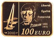 100 Euros Pablo Picasso, France, 2010 reverse image