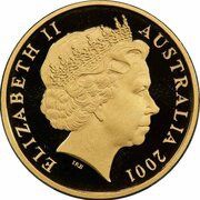 2 Dollars - Elizabeth II 4th Portrait - Aboriginal Man; Gold Proof obverse image