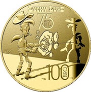 100 Euros Lucky Luke, France, 2021 reverse image