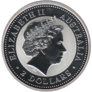 2 Dollars - Elizabeth II 4th Portrait - Year of the Horse - Silver Bullion Coin obverse image