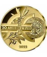 100 Euros 20th Anniversary of the Euro, gold, France, 2022 reverse image