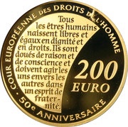 200 Euros Court of Human Rights, France, 2009 reverse image