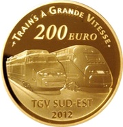 200 Euros Lyon Saint-Exupéry Railway Station, France, 2012 reverse image