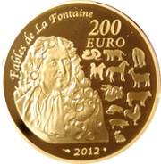 200 Euros Year of the Dragon, France, 2012 reverse image