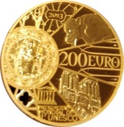 200 Euros Notre-Dame de Paris, France, 2013 reverse image