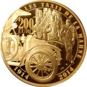 200 Euros Taxis de la Marne, France, 2014 reverse image
